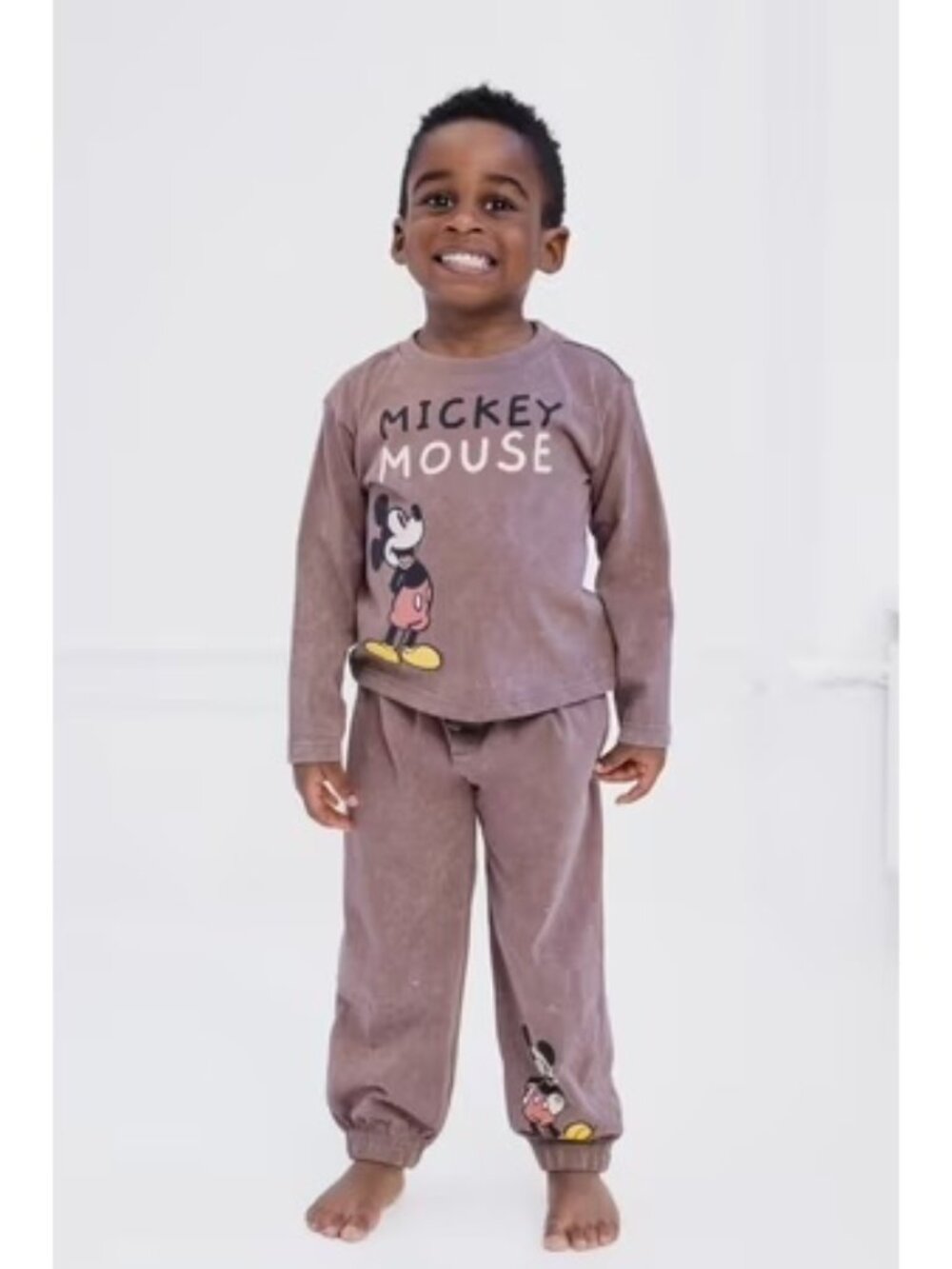 ππ€ Disney Mickey Mouse 2-Piece Outfit Set 2T NWOT Mineral Wash Joggers - Picture 4 of 6
